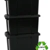Iris Powerbox Robuust Opbergbox - 45L - 100% Recycled Kunststof - Zwart - Set van 3