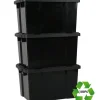 Iris Powerbox Robuust Opbergbox - 68L - 100% Recycled Kunststof - Zwart - Set van 3
