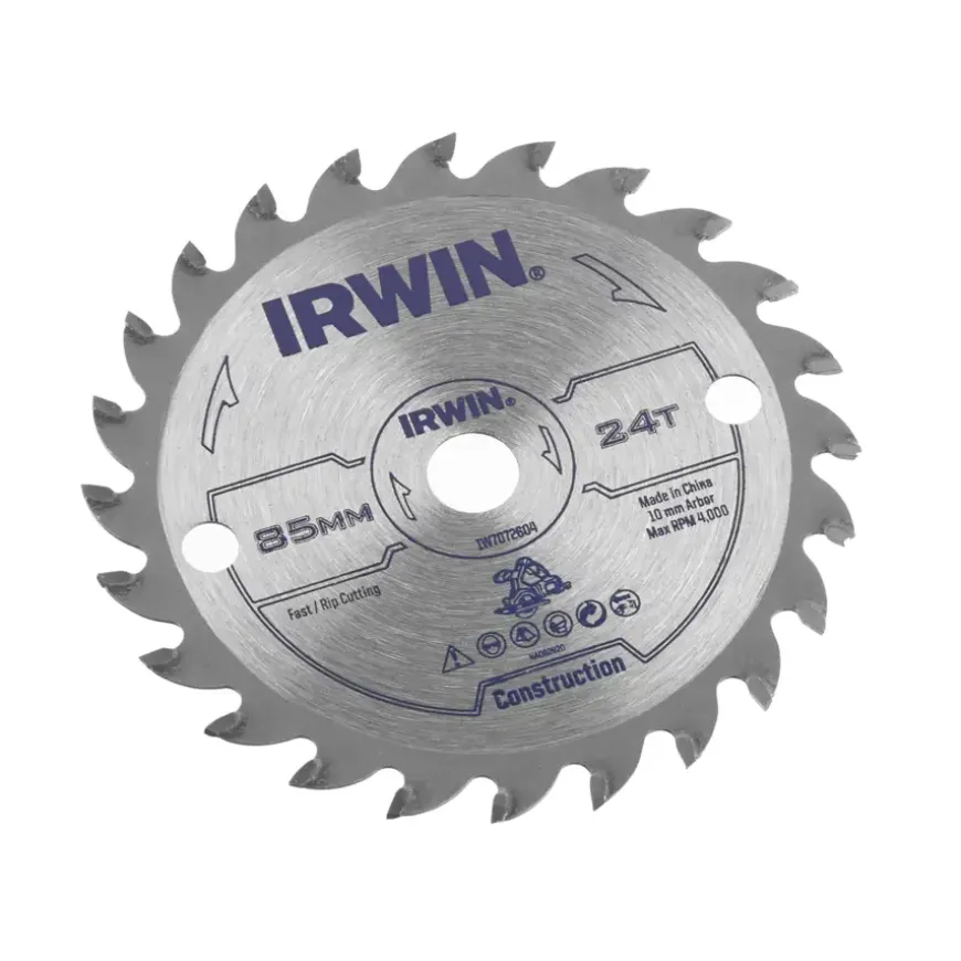Irwin cirkelzaagblad Ø85 mm met asgat 10mm, vertanding 24T