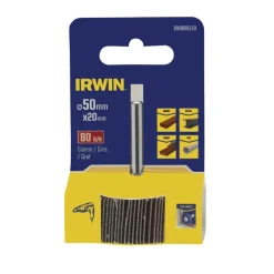 Irwin lamellenschuurwiel voor (accu)boormachine. Ø50mm. Lengte 20 mm. Korrel 80.
