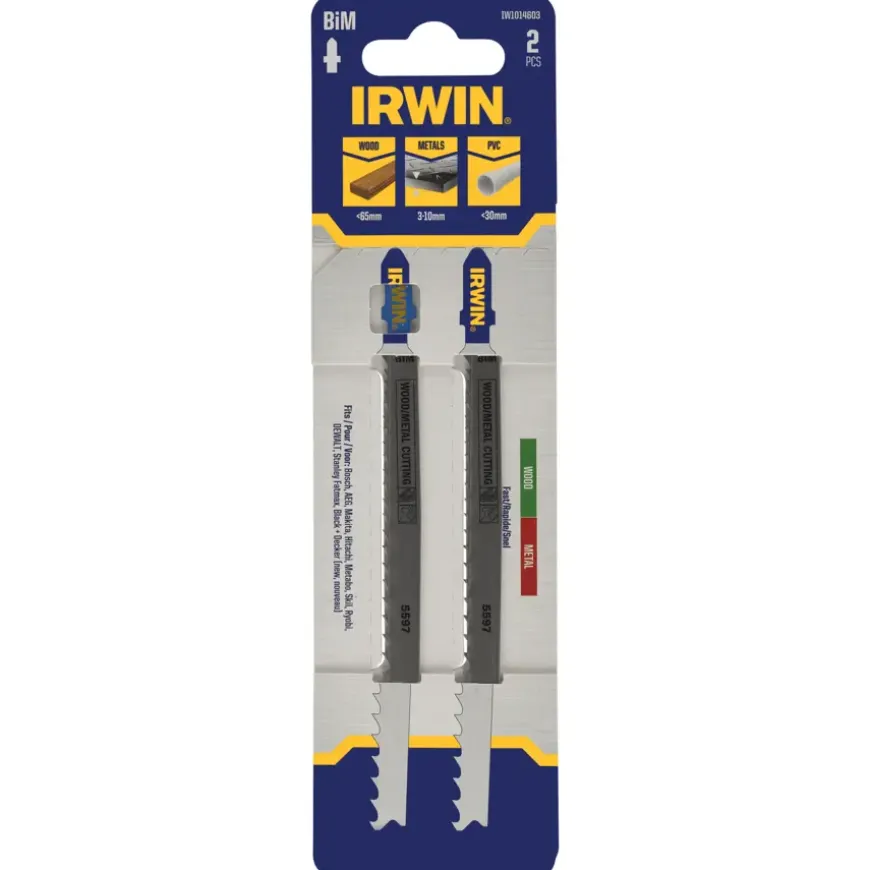 Irwin Pro decoupeerzaagblad bi-metaal T-aansluiting voor hout en metaal - 2 stuks