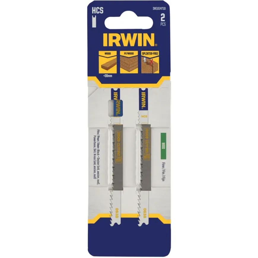 Irwin Pro decoupeerzaagblad fijn U-aansluiting voor hout - 2 stuks