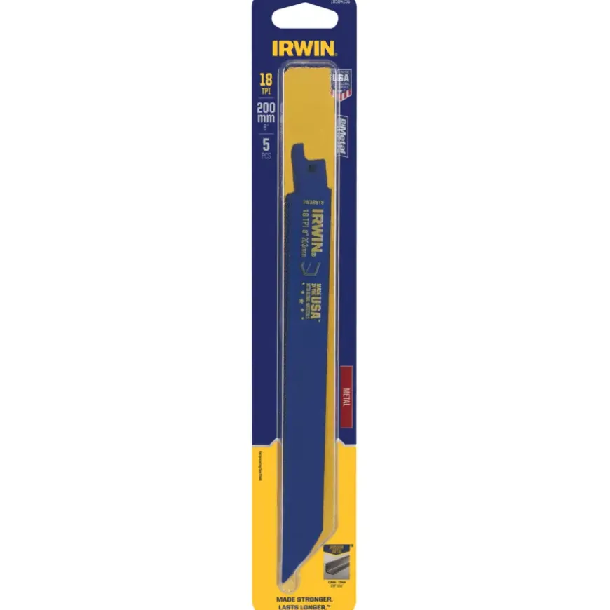 Irwin reciprozaagblad 18T voor metaal - 5 stuks - 200 mm