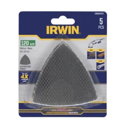 Irwin schuurgaas driekhoek 95 x 95 mm zelfhechtend K120, 5 stuks