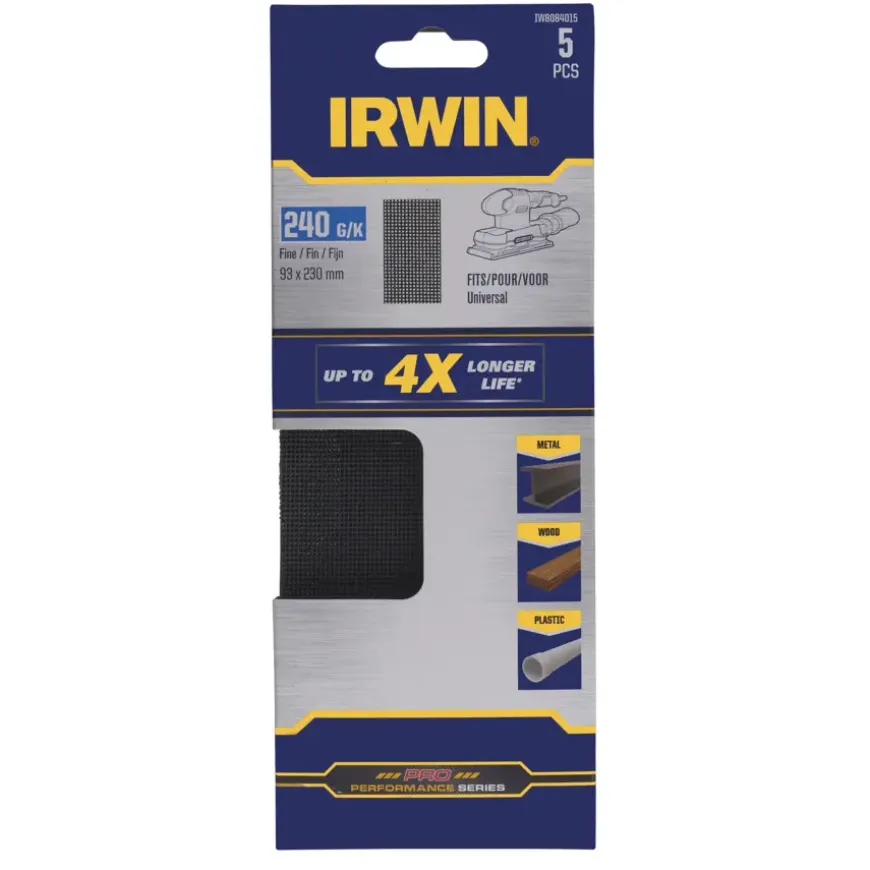 Irwin schuurgaas 230 x 93 mm K240 5 stuks.