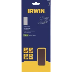 Irwin schuurvel 280 x 115 mm K150 voor klembevestiging, zonder perforatie, 5 stuks.