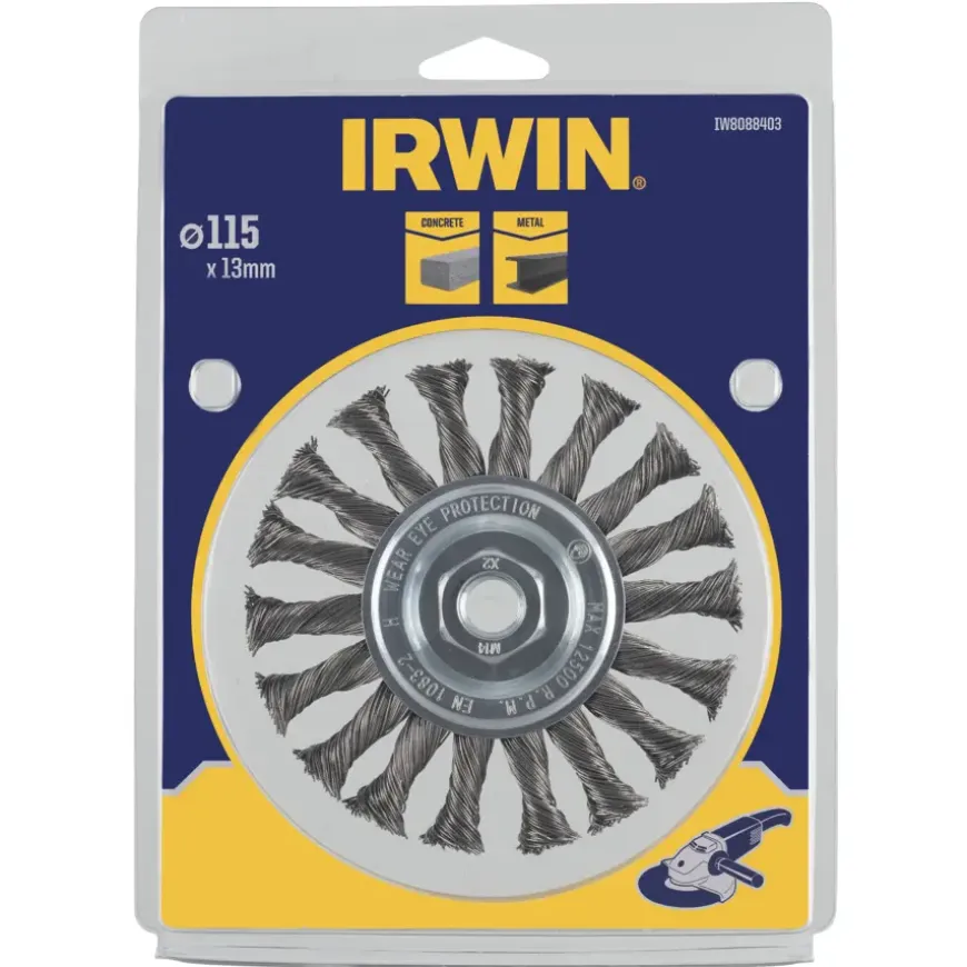 Irwin staaldraadband 115 mm voor haakse slijper