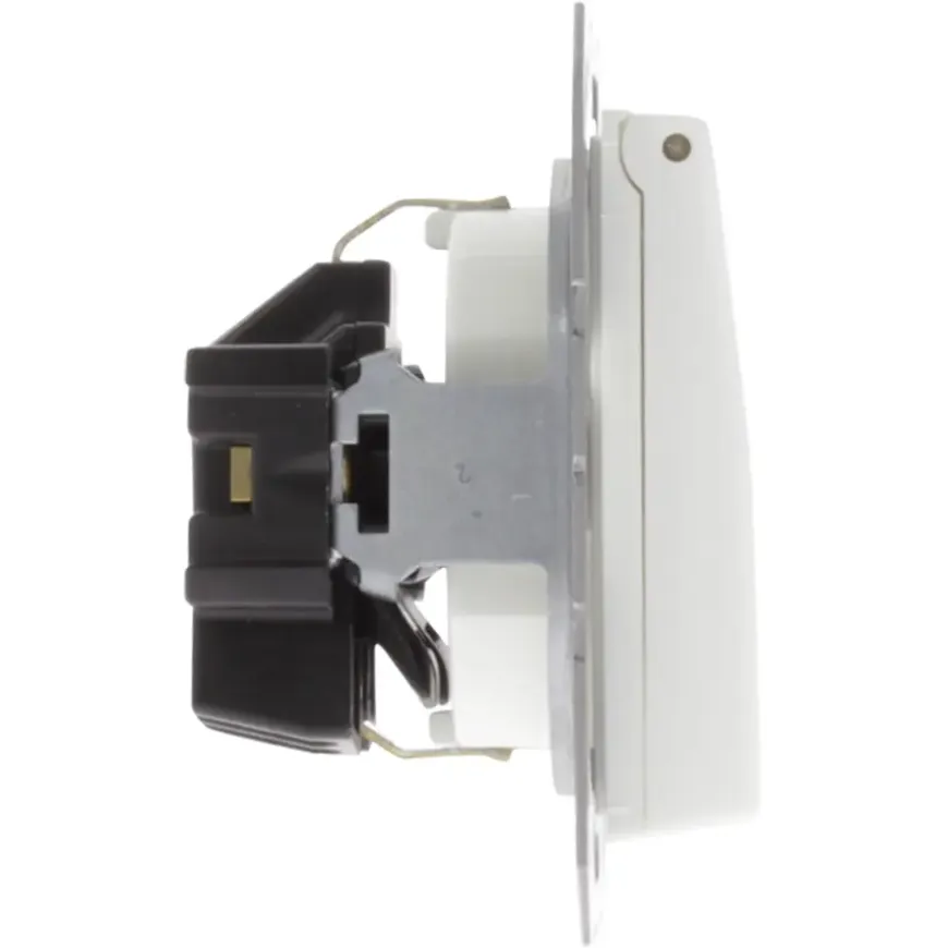 Jung AS500 enkel geaard stopcontact met klep wit
