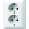 Jung AS500 Inbouw Dubbel Geaard Stopcontact Wit