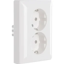 Jung AS500 Inbouw Dubbel Geaard Stopcontact Wit