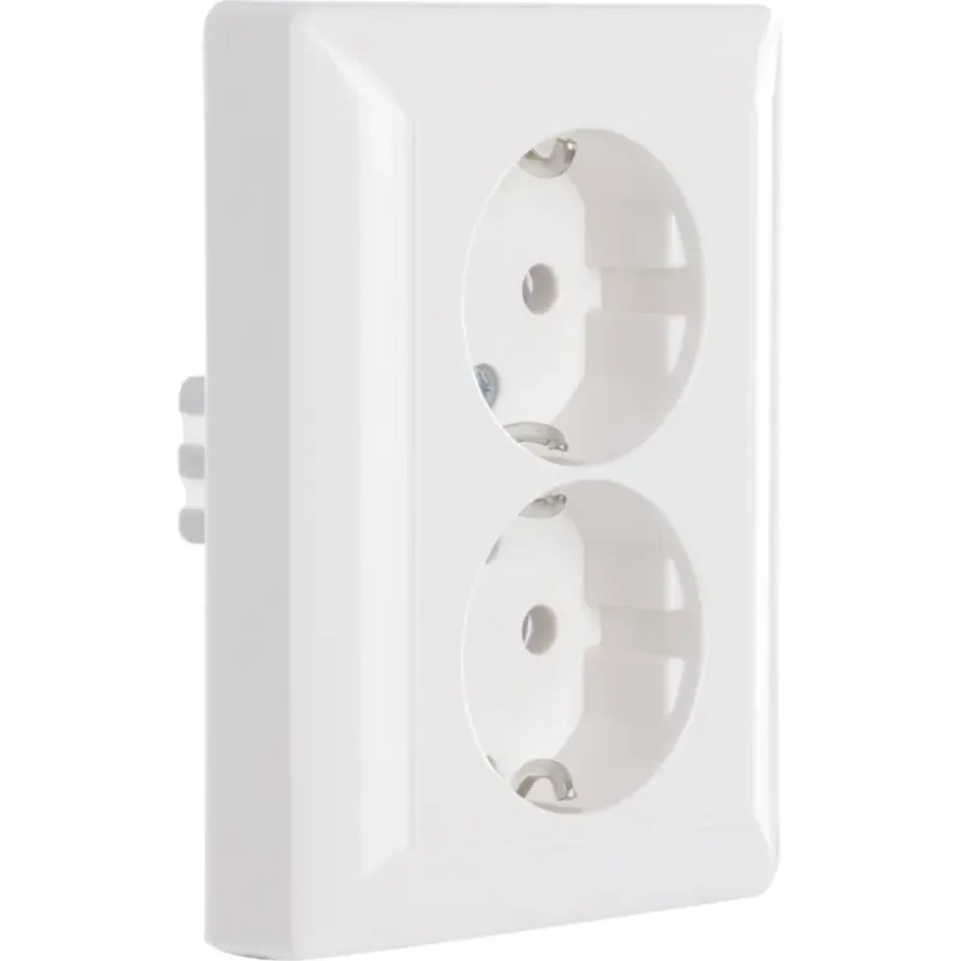 Jung AS500 Inbouw Dubbel Geaard Stopcontact Wit