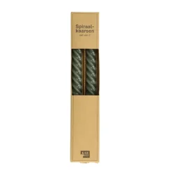Geen Kaars spiraal donkergrijs 25 cm - set van 2
