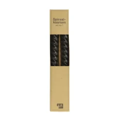 Geen Kaars spiraal zwart 25 cm - set van 2