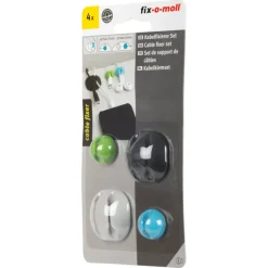 Kabelhouders zelfklevend 4 kleuren - 4 stuks