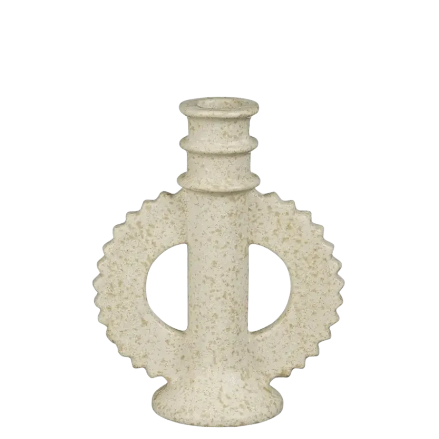 Geen Kandelaar beige - l12,5xb6,5xh15,5cm