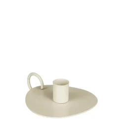 Geen Kandelaar grijs - l11xb12xh4,5cm