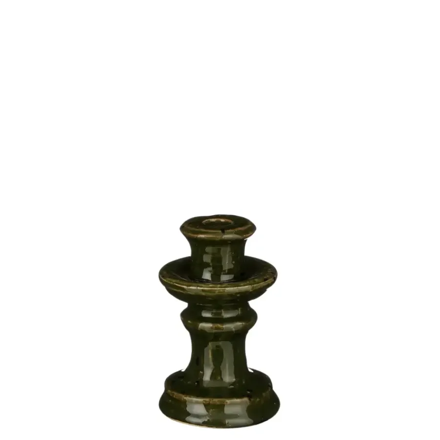 Geen Kandelaar groen - h14,5xd9cm