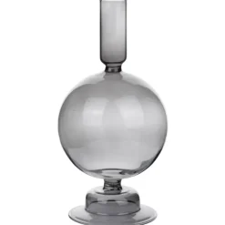 Geen Kandelaar rond glas 19 cm assorti