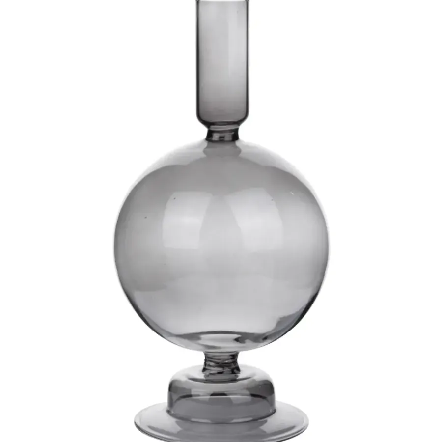 Geen Kandelaar rond glas 19 cm assorti