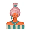 Geen Kandelaar vrouw blauw - l15xb8xh21cm