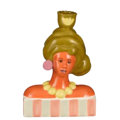Geen Kandelaar vrouw roze - l15xb8xh21cm