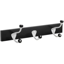 Geen Kapstok 3 haken Carlo zwart vuren 390 mm