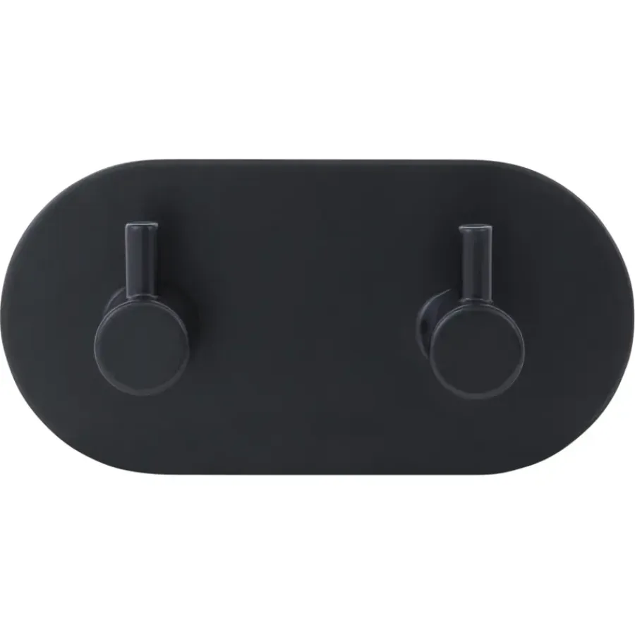 Geen Kapstok 2 haken Milo zwart ijzer 95 mm 2 stuks