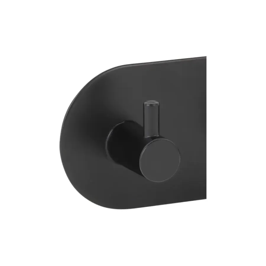 Geen Kapstok 2 haken Milo zwart ijzer 95 mm 2 stuks