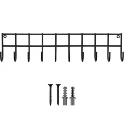 Geen Kapstok 10 haken Noor zwart ijzer 402 mm