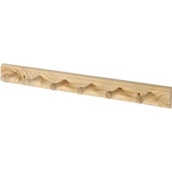 Geen Kapstok 6 haken Stef hout dennen 500 mm