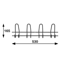Geen Kapstok 8 haken Ursela zwart zamak 530 mm