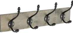Geen Kapstok 4 haken Zoe zwart vuren 500 mm
