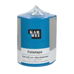 KARWEI afplaktape met afdekfolie in dispenser 33m x 55cm