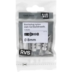KARWEI Basisplug 8x40mm + hdb 6x40mm RVS 4ST