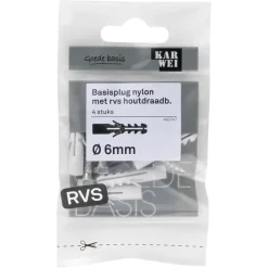 KARWEI Basisplug 6x30mm+hdb 5x35 RVS 4ST