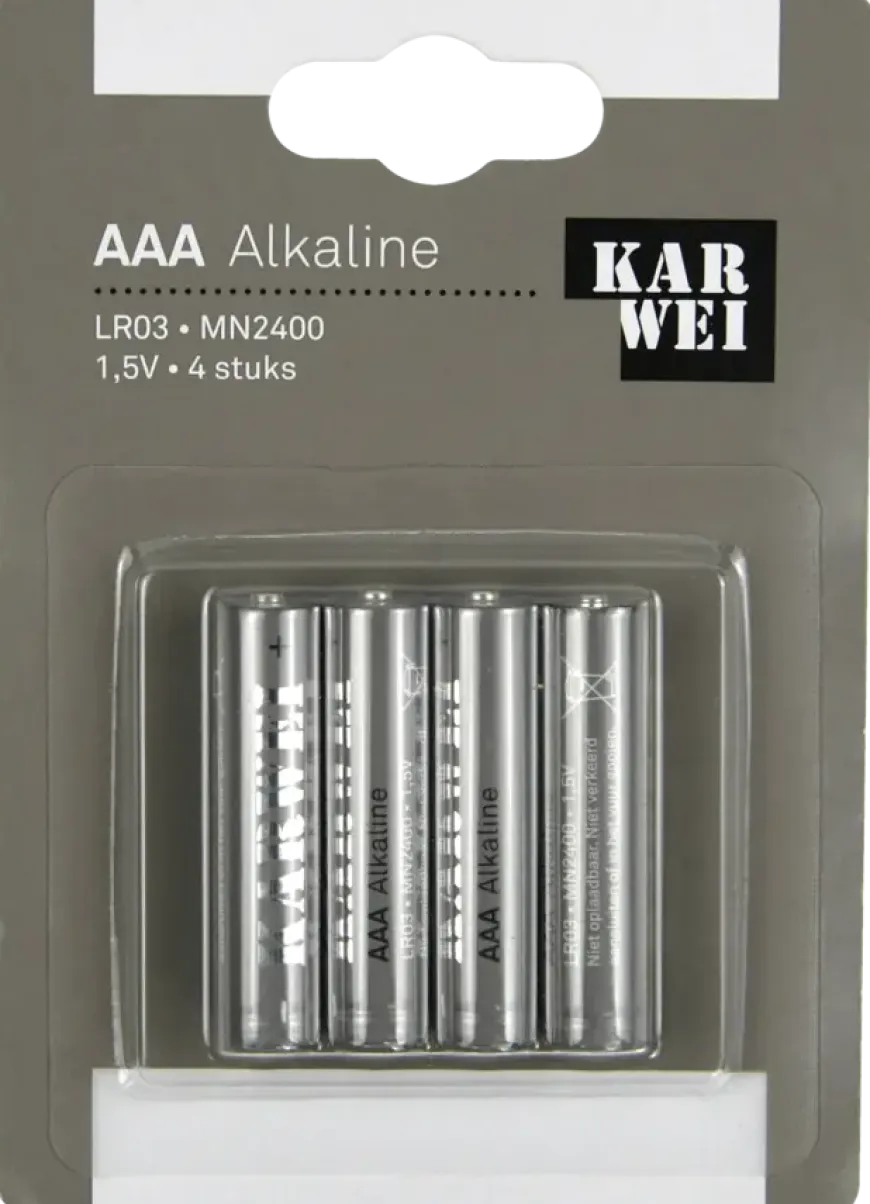 KARWEI Batterij Alkaline AAA 4 stuks