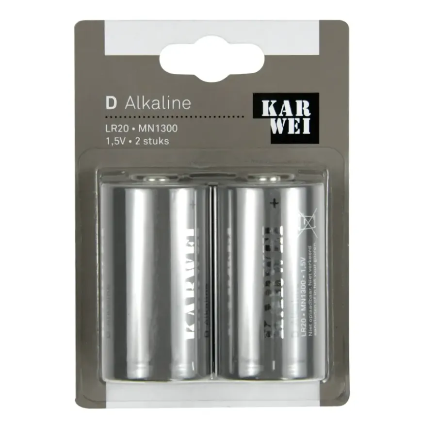 KARWEI Batterij Alkaline D 2 stuks