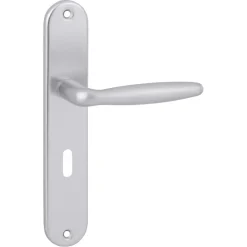 Karwei deurkruk set Antonio ovaal schild sleutelgat 56 mm aluminium