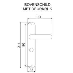 Karwei deurkruk set Antonio ovaal schild vrij-bezet sluiting 63/8 mm aluminium