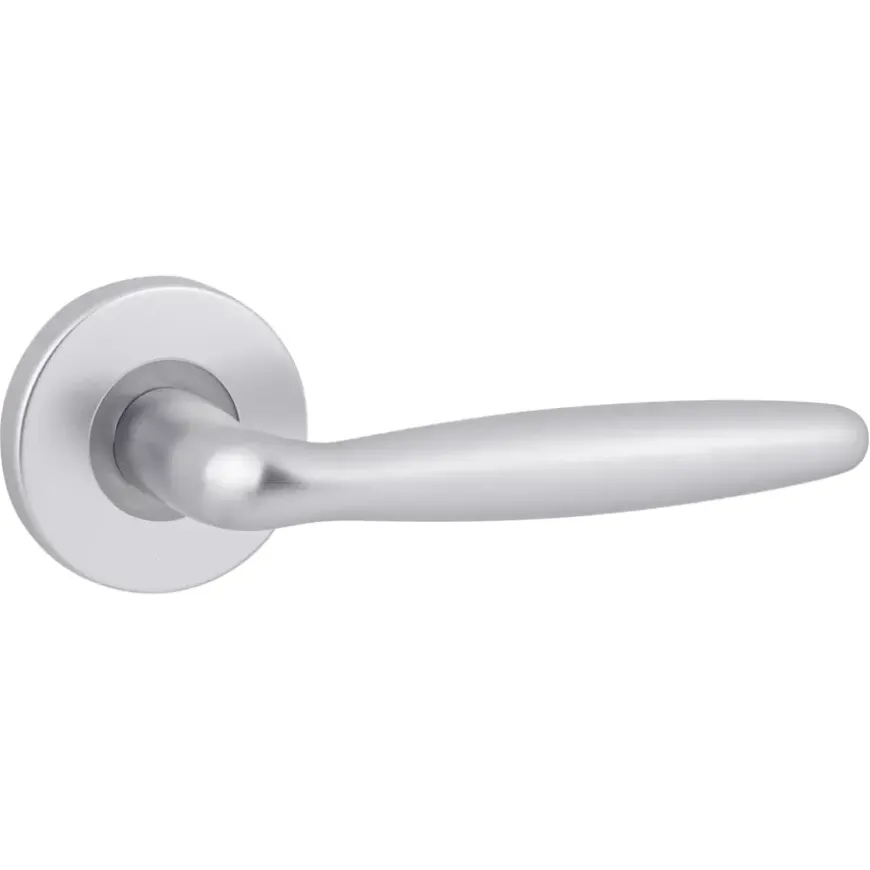 Karwei deurkruk set Antonio rond rozet aluminium