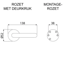 Karwei deurkruk set Antonio rond rozet aluminium