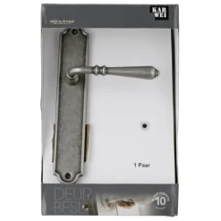 Karwei deurkruk set Bento ovaal blind schild tin look messing