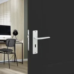 Karwei deurkruk set Daan recht schild sleutelgat 56 mm aluminium