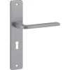 Karwei deurkruk set Enzo recht schild sleutelgat 56 mm RVS look aluminium