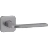 Karwei deurkruk set Enzo vierkant rozet RVS look aluminium