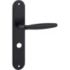 Karwei deurkruk set Eros ovaal schild vrij-bezet sluiting 63/8 mm zwart aluminium