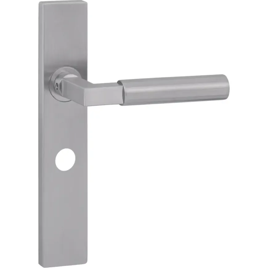 Karwei deurkruk set Fulham recht schild vrij-bezet sluiting 63/8 mm RVS