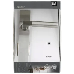 Karwei deurkruk set Fulham recht blind schild RVS