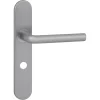 Karwei deurkruk set Gino ovaal schild vrij-bezet sluiting 63/8 mm RVS look aluminium