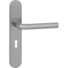 Karwei deurkruk set Gino ovaal schild sleutelgat 56 mm RVS look aluminium